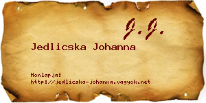 Jedlicska Johanna névjegykártya